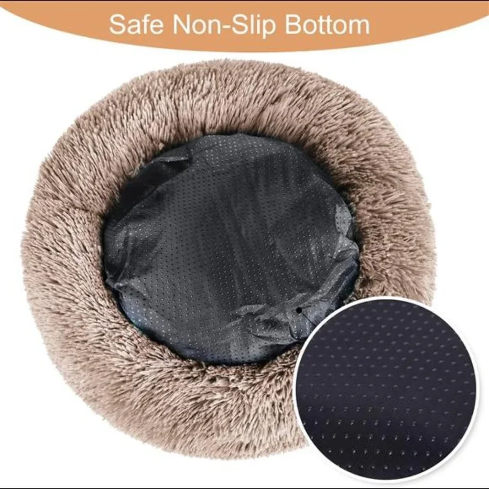 Round Cat Bed and Calming Dog Beds for Small Medium Dogs, Cat Bed for Indoor Cat
